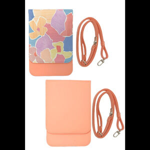 Caseable 2-pack Crossbody Phone Bags Protection Floral/Peach